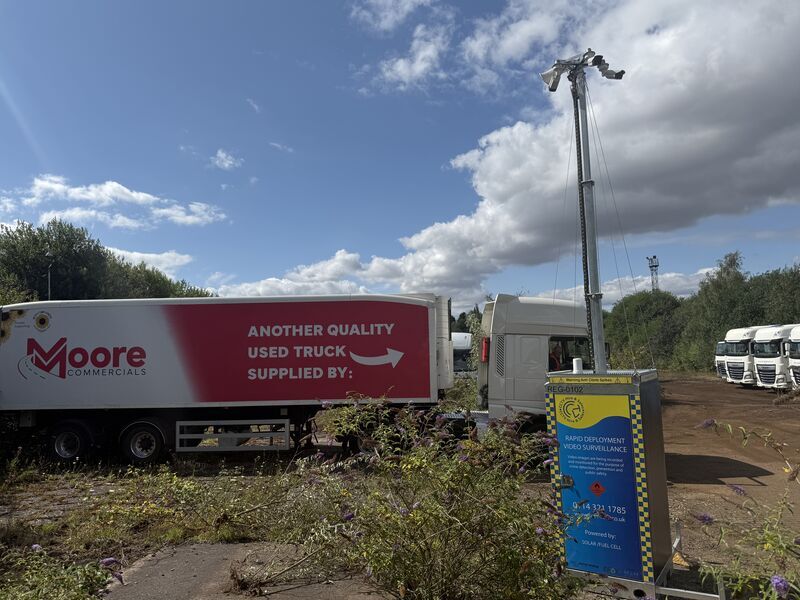 Temporary Remote CCTV for Overflow and Storage Yards REG-0102 thermal self powered tower on site at storage facility